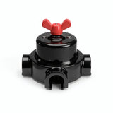 Porcelain two-way switch with a butterfly nut and base kit — Black / Red / 3 conduit entries
