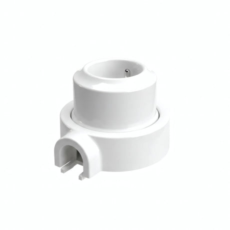 Porcelain wall socket and base kit — French 2P+T 16 A / White / 1 conduit entry