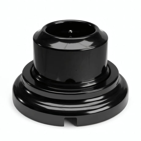 Porcelain wall socket and base kit — French 2P+T 16 A / Black / Flat Ø 100 mm