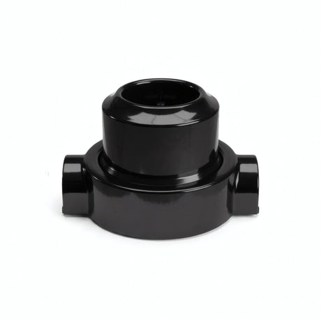 Porcelain wall socket and base kit — French 2P+T 16 A / Black / 2 conduit entries in line