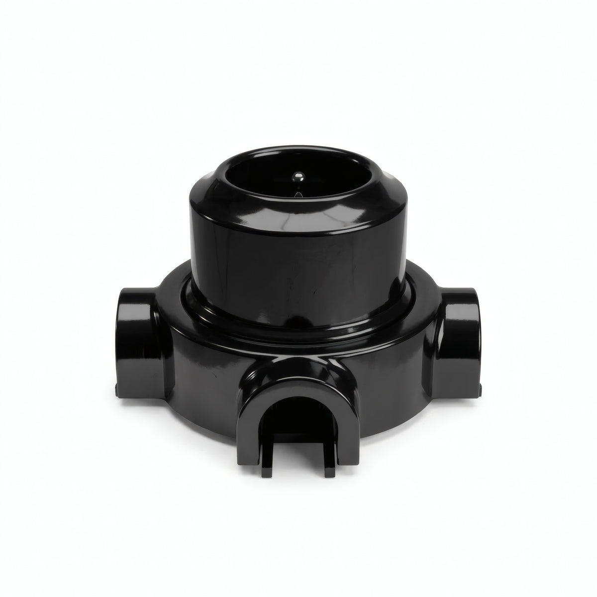 Porcelain wall socket and base kit — French 2P+T 16 A / Black / 3 conduit entries