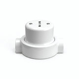 Porcelain wall socket and base kit — Italian 2P+T 10/16 A / White / 2 conduit entries in line