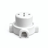 Porcelain wall socket and base kit — Italian 2P+T 10/16 A / White / 3 conduit entries