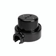 Porcelain wall socket and base kit — Italian 2P+T 10/16 A / Black / 1 conduit entry