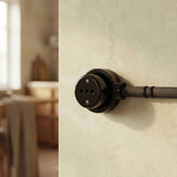 Porcelain wall socket and base kit — Italian 2P+T 10/16 A / Black / Flat Ø 100 mm