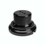 Porcelain wall socket and base kit — Italian 2P+T 10/16 A / Black / Flat Ø 100 mm
