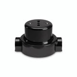 Porcelain wall socket and base kit — Italian 2P+T 10/16 A / Black / 2 conduit entries in line