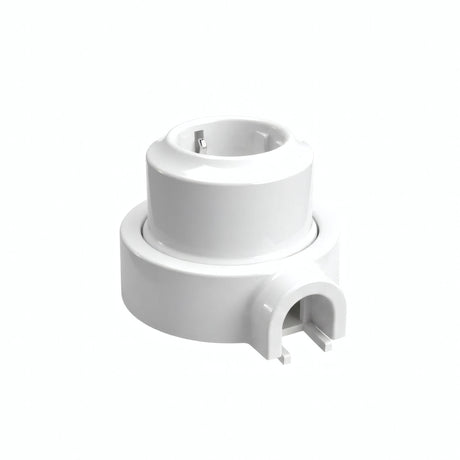 Porcelain wall socket and base kit — Schuko 2P+T 16 A / White / 1 conduit entry