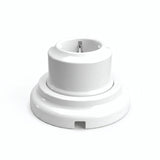 Porcelain wall socket and base kit — Schuko 2P+T 16 A / White / Flat Ø 100 mm