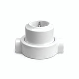 Porcelain wall socket and base kit — Schuko 2P+T 16 A / White / 2 conduit entries in line