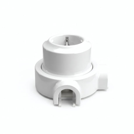 Porcelain wall socket and base kit — Schuko 2P+T 16 A / White / 2 conduit entries