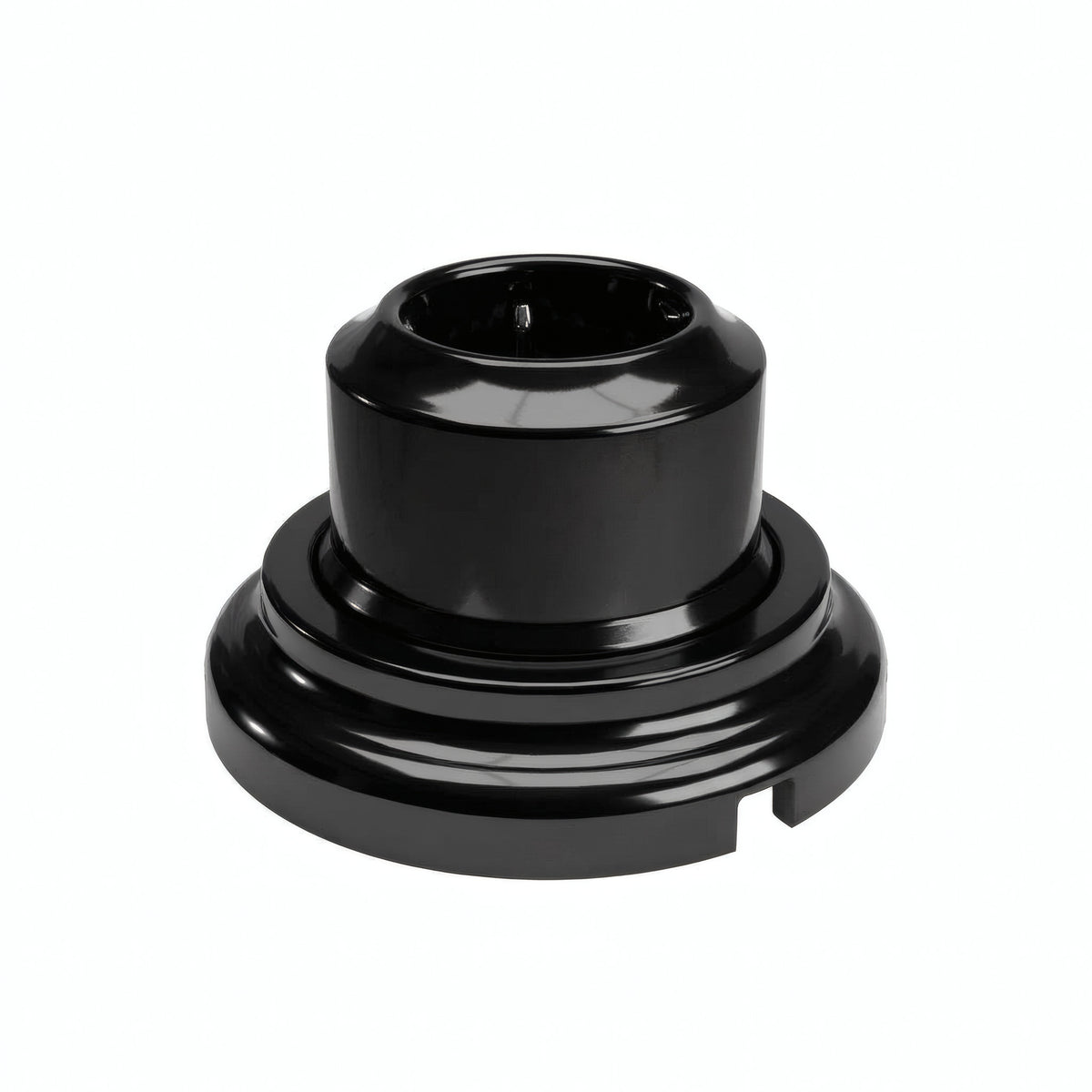 Porcelain wall socket and base kit — Schuko 2P+T 16 A / Black / Flat Ø 100 mm