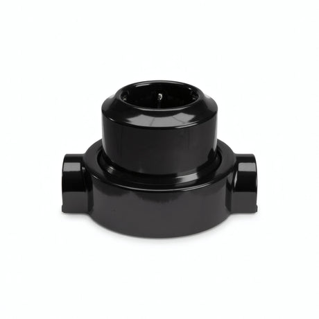 Porcelain wall socket and base kit — Schuko 2P+T 16 A / Black / 2 conduit entries in line