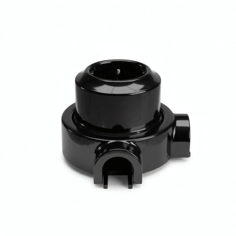 Porcelain wall socket and base kit — Schuko 2P+T 16 A / Black / 2 conduit entries