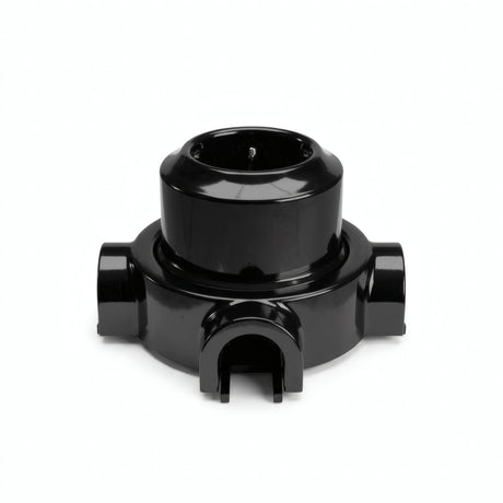 Porcelain wall socket and base kit — Schuko 2P+T 16 A / Black / 3 conduit entries