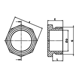 Dimensioned technical drawing: brass male plug (ref. 1291)