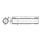 Dimensioned technical drawing: brass M/M stub pipe for water meter (ref. 2311)