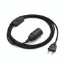 Twisted fabric cable pendant light, charcoal black cotton, E14 socket