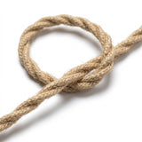 Close-up of the twisted fabric cable, natural jute