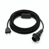 Plain fabric cable pendant light, charcoal black cotton, E14 socket with shade rings