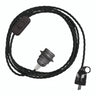 Twisted fabric cable pendant light, metal socket in dark grey, Schuko plug