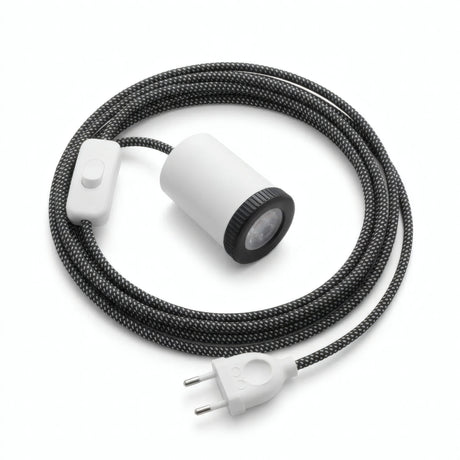 Plug-in mini GU10 spotlight, matt white finish