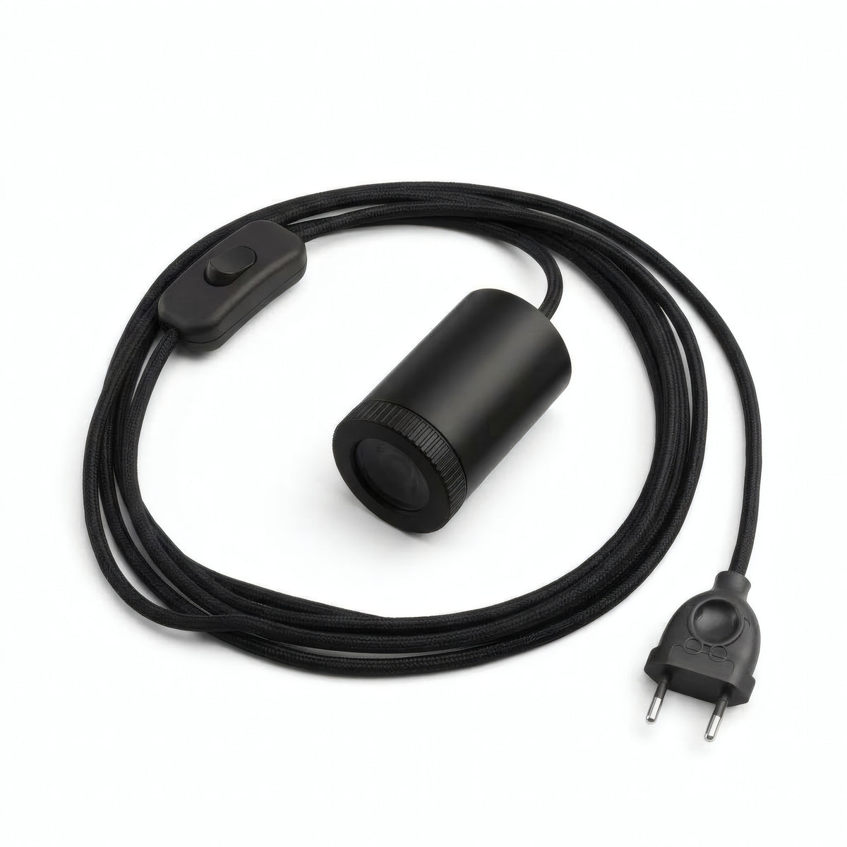 Plug-in mini GU10 spotlight, black finish