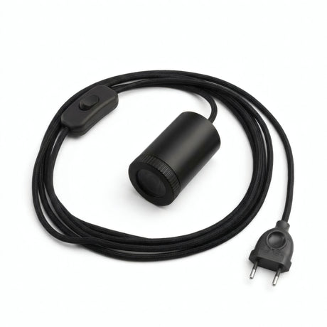 Plug-in mini GU10 spotlight, black finish