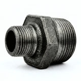 Reducing nipple in black cast iron - product photo on white background 3