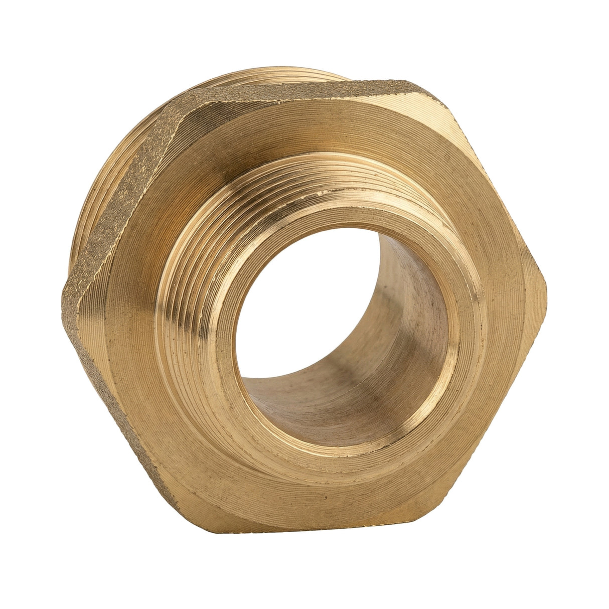 Male-to-male reduced nipple in CW617N brass BSP - top view