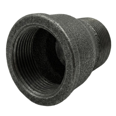 Equal length black cast iron sleeve - view of the internal female threading