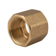 Female-female equal brass CW617N BSP coupling with stop - isometric view