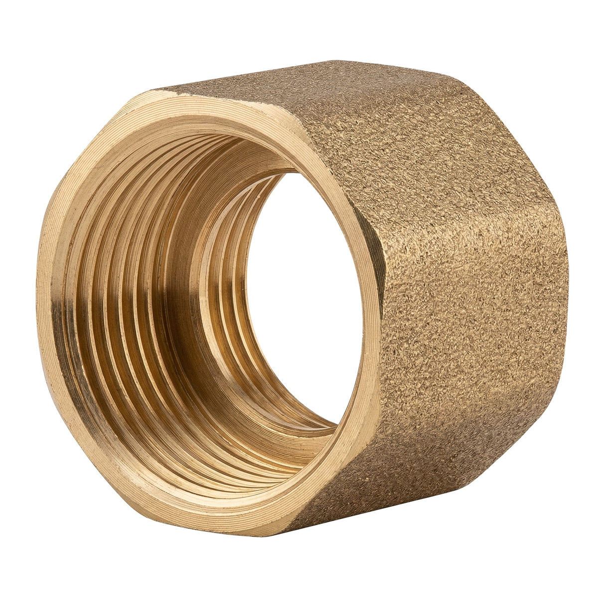 Female-female equal sleeve with stop in CW617N brass BSP - front view