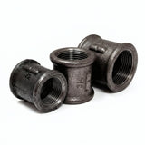 Right/left-hand coupling F/F in black cast iron - product photo on white background 6