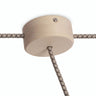 Mini cylindrical wooden ceiling rose, Ø 88 mm — 1 central hole and 2 side holes / Natural