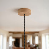 Mini cylindrical wooden ceiling rose, Ø 88 mm — 1 central hole / Natural