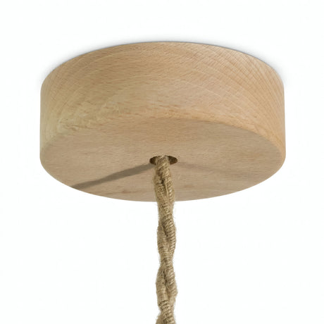 Mini cylindrical wooden ceiling rose, Ø 88 mm — 1 central hole / Natural