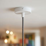Mini cylindrical metal ceiling rose, Ø 83 mm — 1 central hole / Conical thermoplastic / Matt white