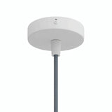 Mini cylindrical metal ceiling rose, Ø 83 mm — 1 central hole / Conical thermoplastic / Matt white