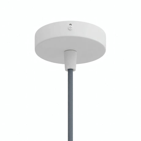 Mini cylindrical metal ceiling rose, Ø 83 mm — 1 central hole / Conical thermoplastic / Matt white