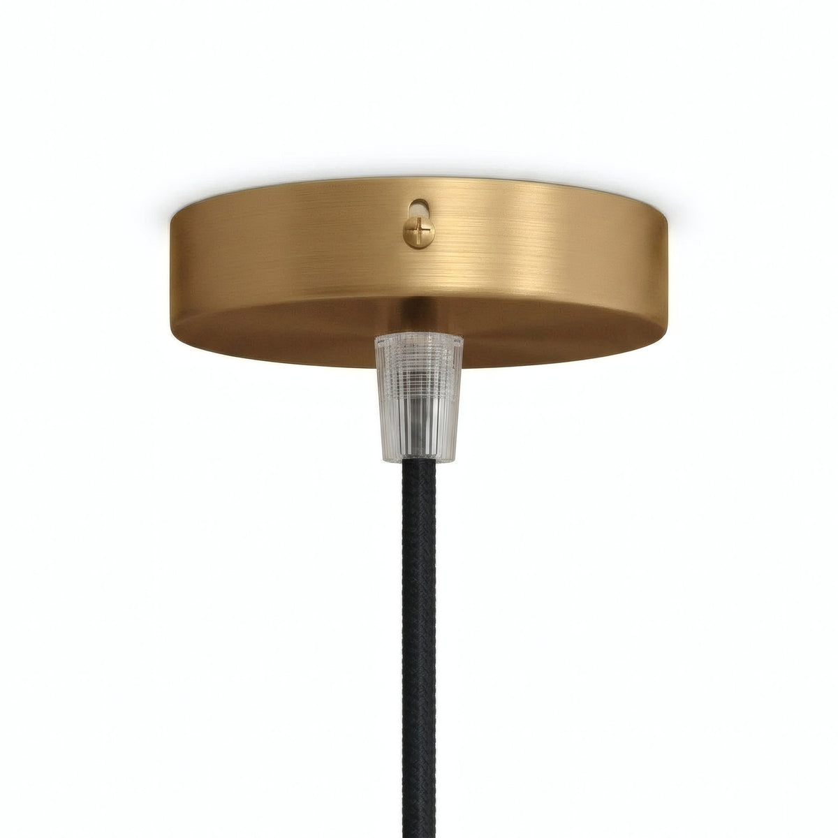 Mini cylindrical metal ceiling rose, Ø 83 mm — 1 central hole / Conical thermoplastic / Satin bronze
