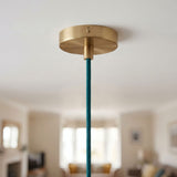 Mini cylindrical metal ceiling rose, Ø 83 mm — 1 central hole / Conical thermoplastic / Satin bronze