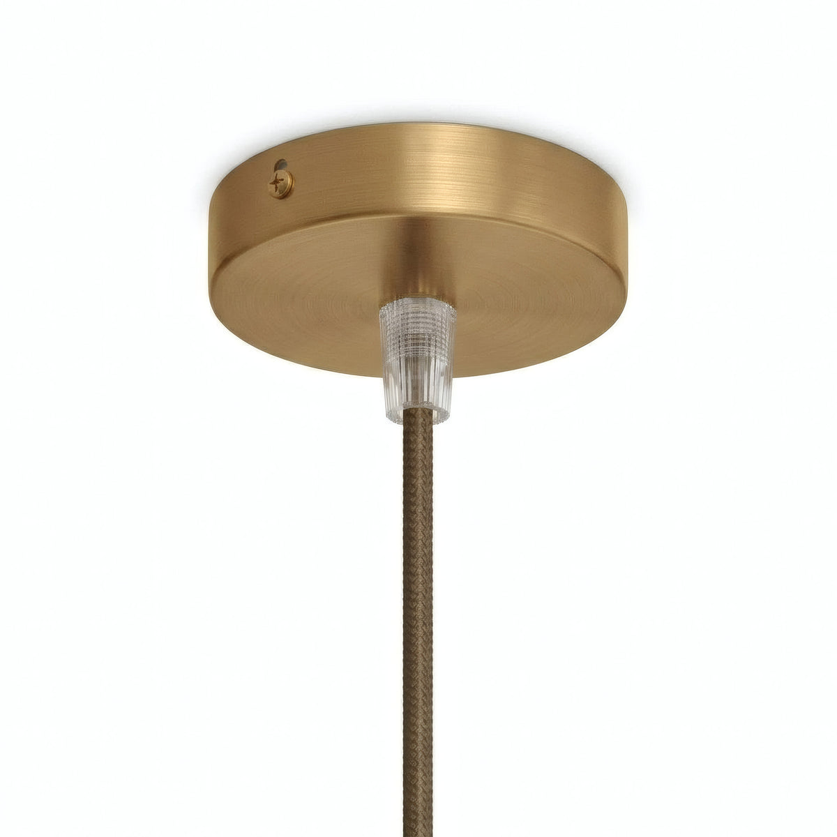 Mini cylindrical metal ceiling rose, Ø 83 mm — 1 central hole / Conical thermoplastic / Satin bronze
