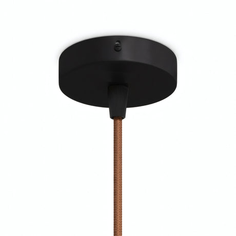 Mini cylindrical metal ceiling rose, Ø 83 mm — 1 central hole / Conical thermoplastic / Black