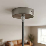 Mini cylindrical metal ceiling rose, Ø 83 mm — 1 central hole / Conical thermoplastic / Satin titanium