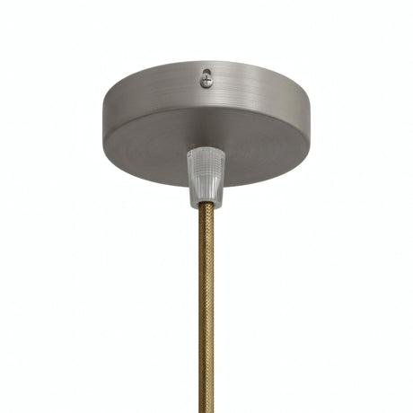 Mini cylindrical metal ceiling rose, Ø 83 mm — 1 central hole / Conical thermoplastic / Satin titanium