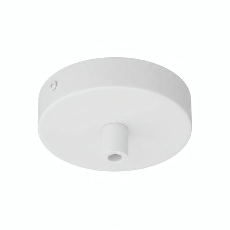 Mini cylindrical metal ceiling rose, Ø 83 mm — 1 central hole / Cylindrical metal / Matt white