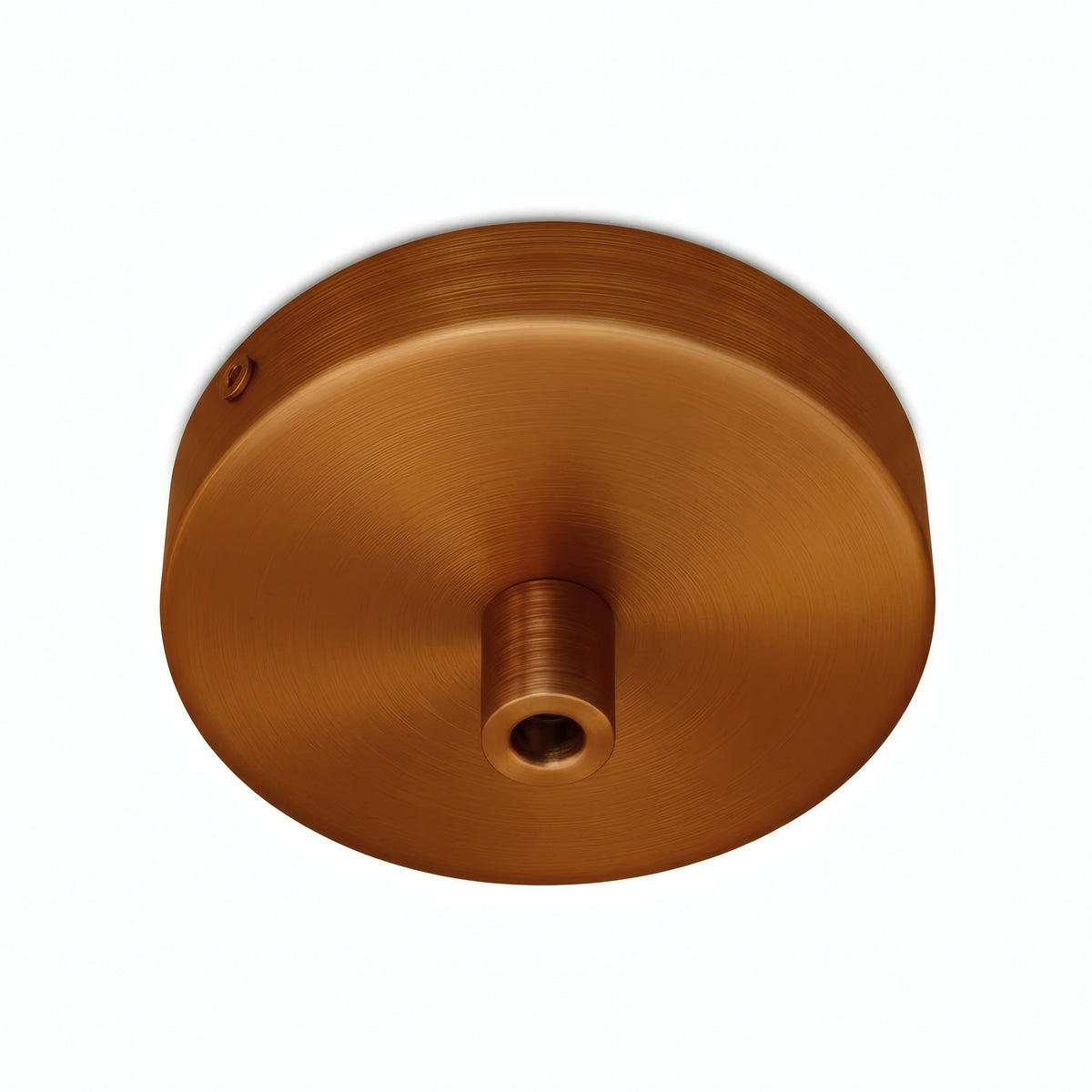 Mini cylindrical metal ceiling rose, Ø 83 mm — 1 central hole / Cylindrical metal / Satin copper