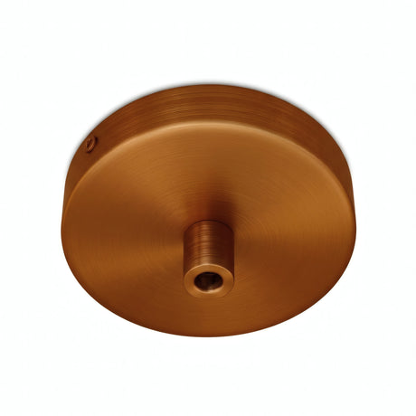 Mini cylindrical metal ceiling rose, Ø 83 mm — 1 central hole / Cylindrical metal / Satin copper