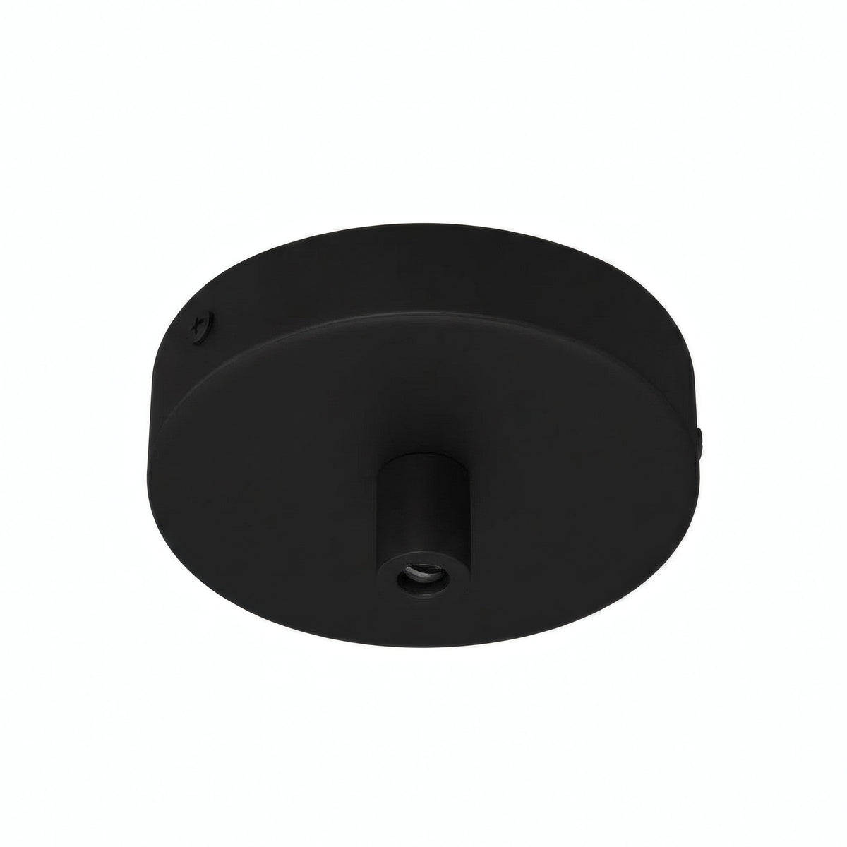 Mini cylindrical metal ceiling rose, Ø 83 mm — 1 central hole / Cylindrical metal / Black
